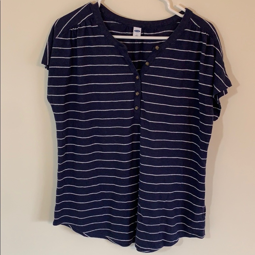 Linen Blend Striped Top